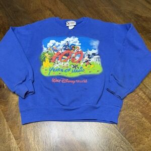 Vintage Disney Hundred Years Of Magic  Sweatshirt Kids Crewneck Youth M